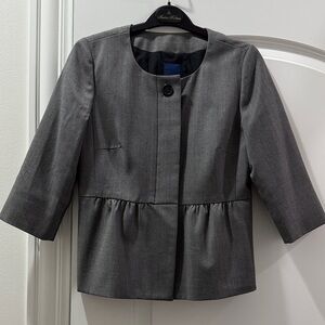 J. Crew Gray Women's wool peplum Blazer